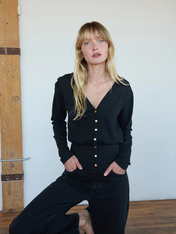 COLETTE CARDIGAN TOP (JET BLACK) - NATION