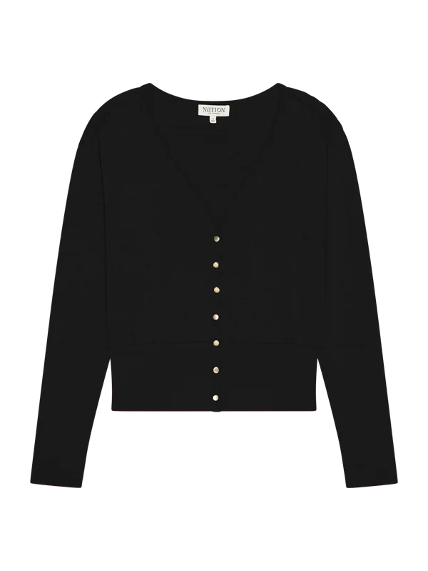 COLETTE CARDIGAN TOP (JET BLACK) - NATION