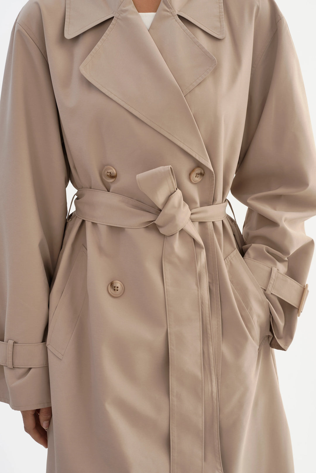 COLETTE OVERSIZED TRENCH COAT (KHAKI) - LAMARQUE