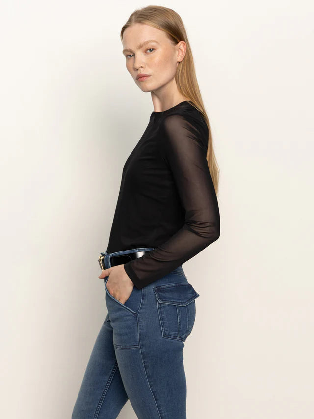 LONG SLEEVE PERFECT MESH TEE (BLACK) - SANCTUARY