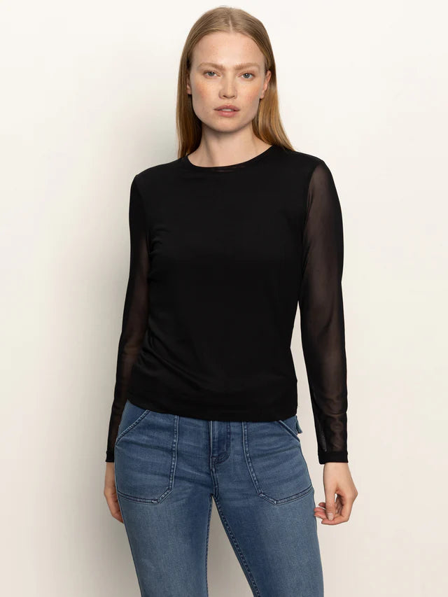 LONG SLEEVE PERFECT MESH TEE (BLACK) - SANCTUARY