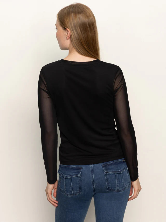 LONG SLEEVE PERFECT MESH TEE (BLACK) - SANCTUARY