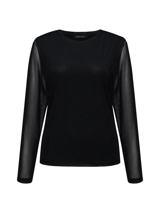 LONG SLEEVE PERFECT MESH TEE (BLACK) - SANCTUARY