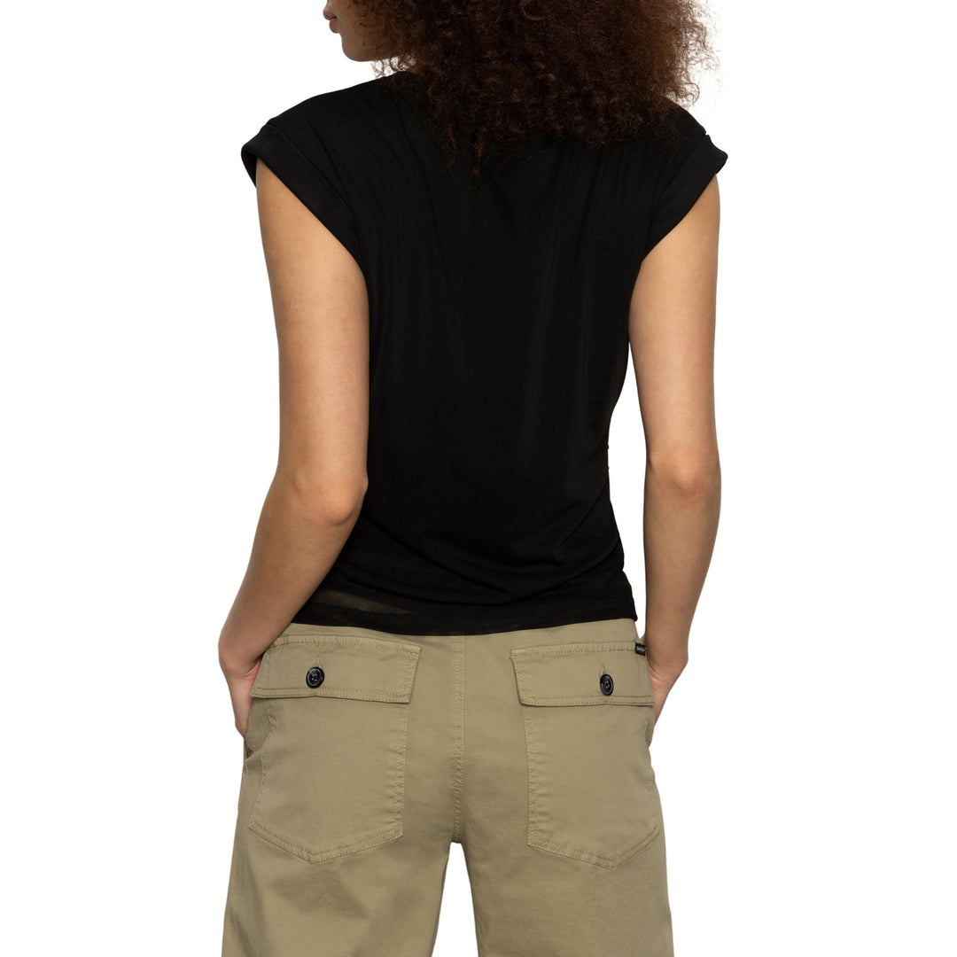 CHARISMA DOLMAN MESH TEE (BLACK) - SANCTUARY