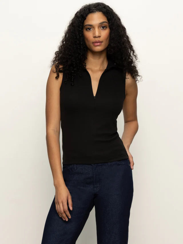 SLEEVELESS ZIP MOCK TOP - SANCTUARY