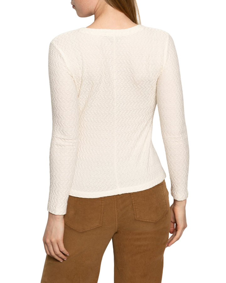 LONG SLEEVE CREW LACE TOP (CHALK) - SANCTUARY