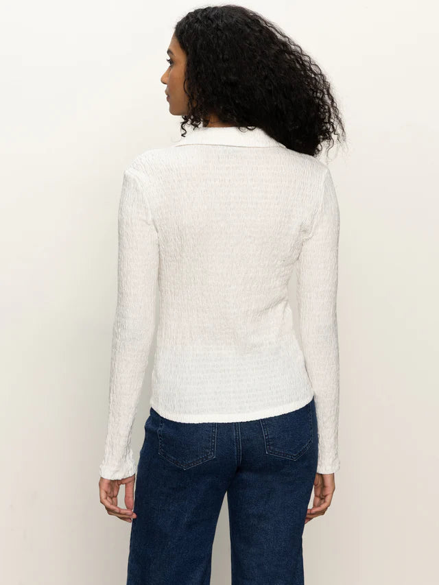 LONG SLEEVE TEXTURED TOP (CHALK) - SANCTUARY
