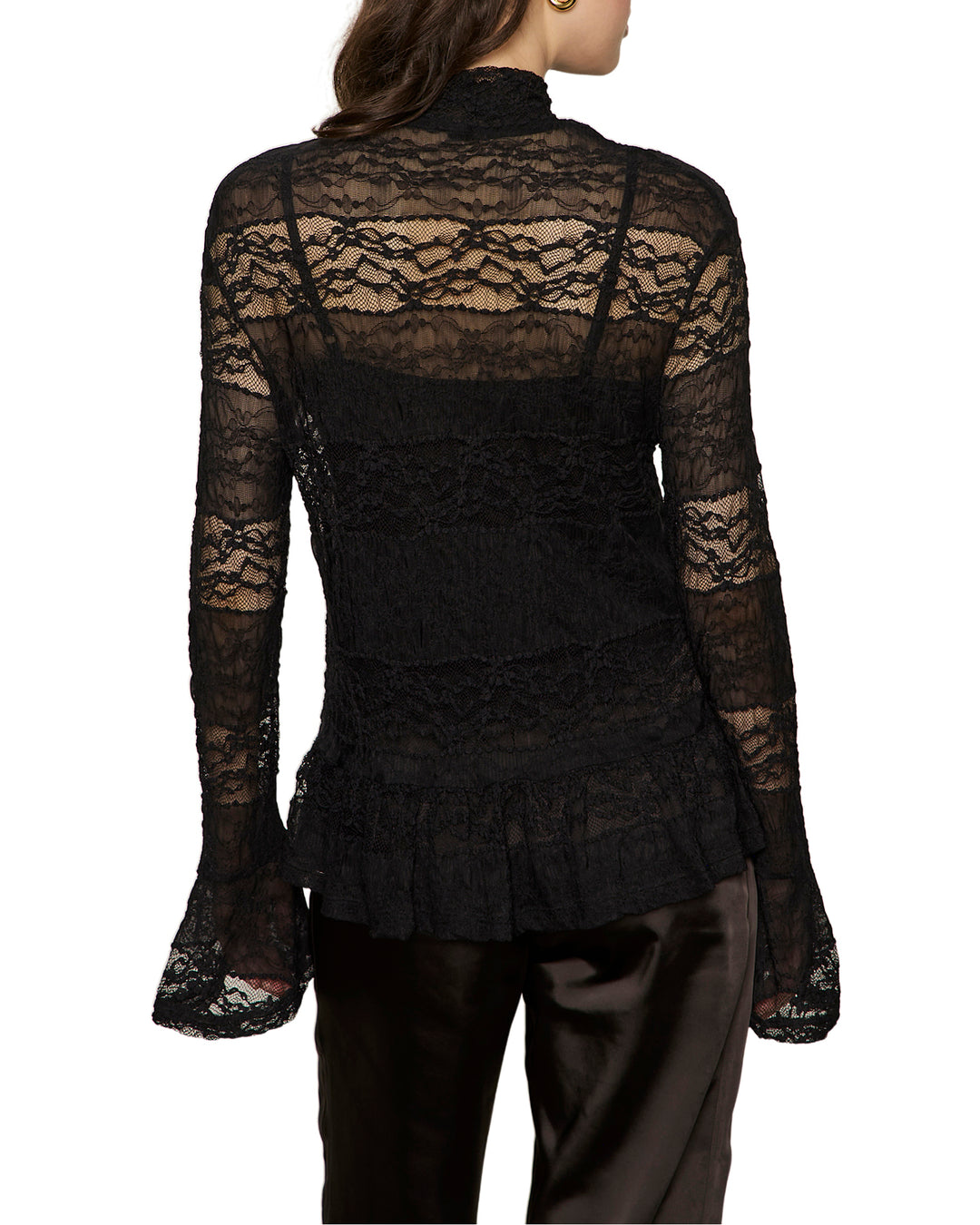 RUFFLE LACE TOP (BLACK) - SANCTUARY