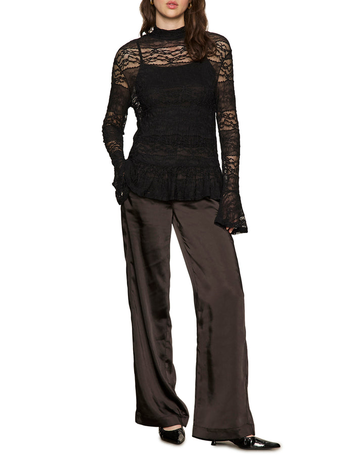 RUFFLE LACE TOP (BLACK) - SANCTUARY