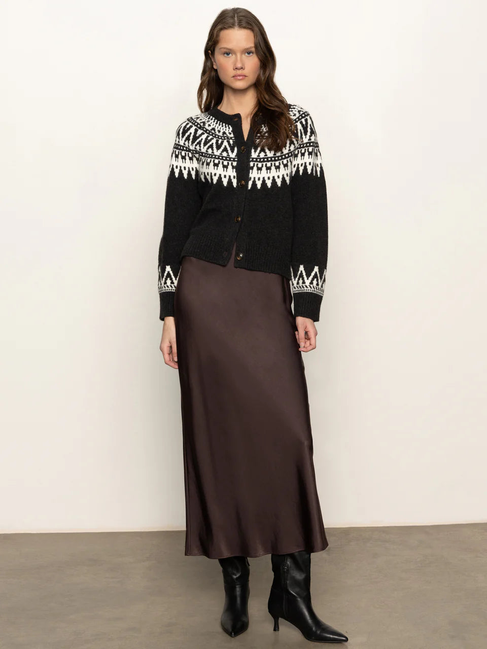 FAIRISLE CREWNECK CARDIGAN - SANCTUARY