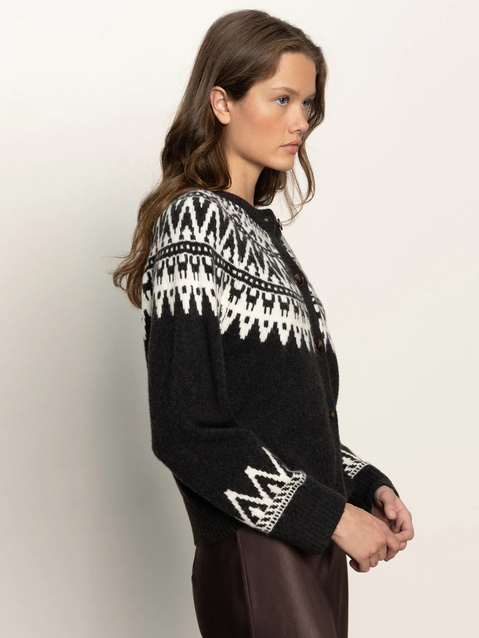 FAIRISLE CREWNECK CARDIGAN - SANCTUARY