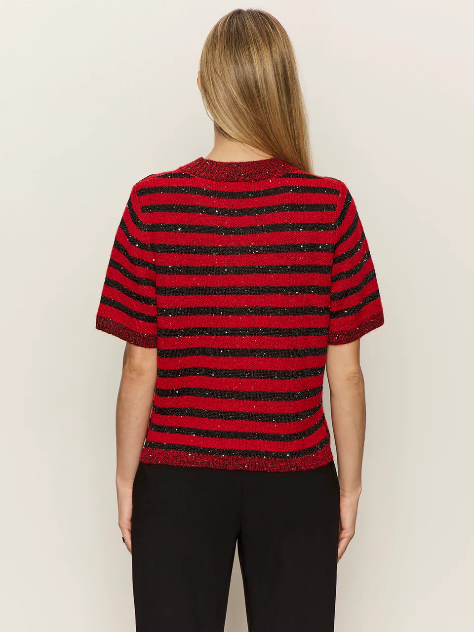 SHORT SLEEVE SHINE SWEATER TEE (CHERRY LACQUER) - SANCTUARY