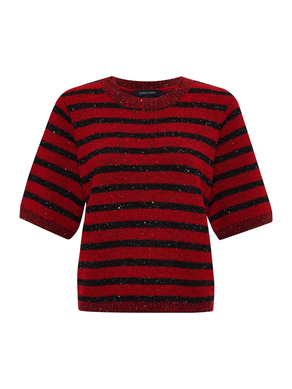 SHORT SLEEVE SHINE SWEATER TEE (CHERRY LACQUER) - SANCTUARY