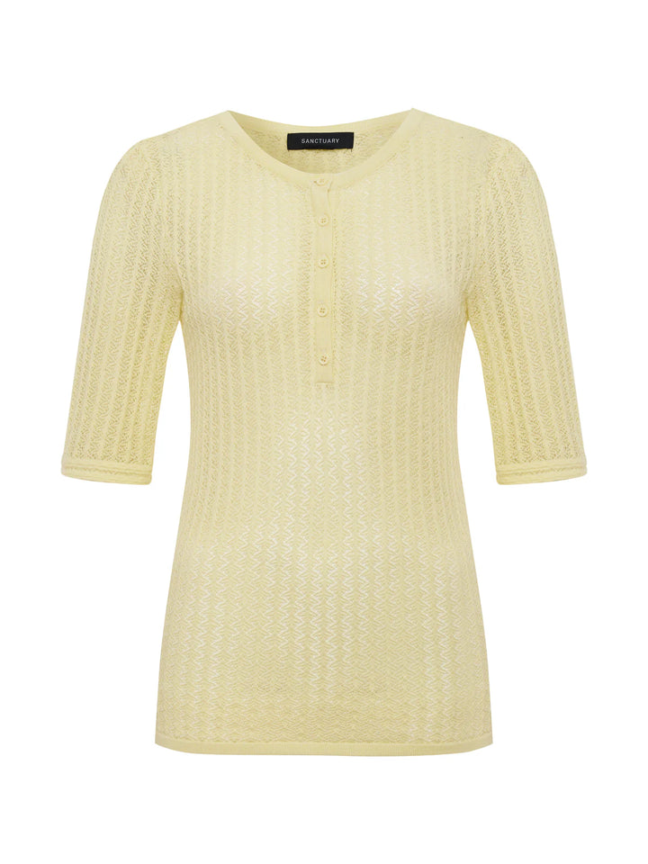 GOING PLACES POINTELLE SWEATER (LEMON DROP) - SANCTUARY