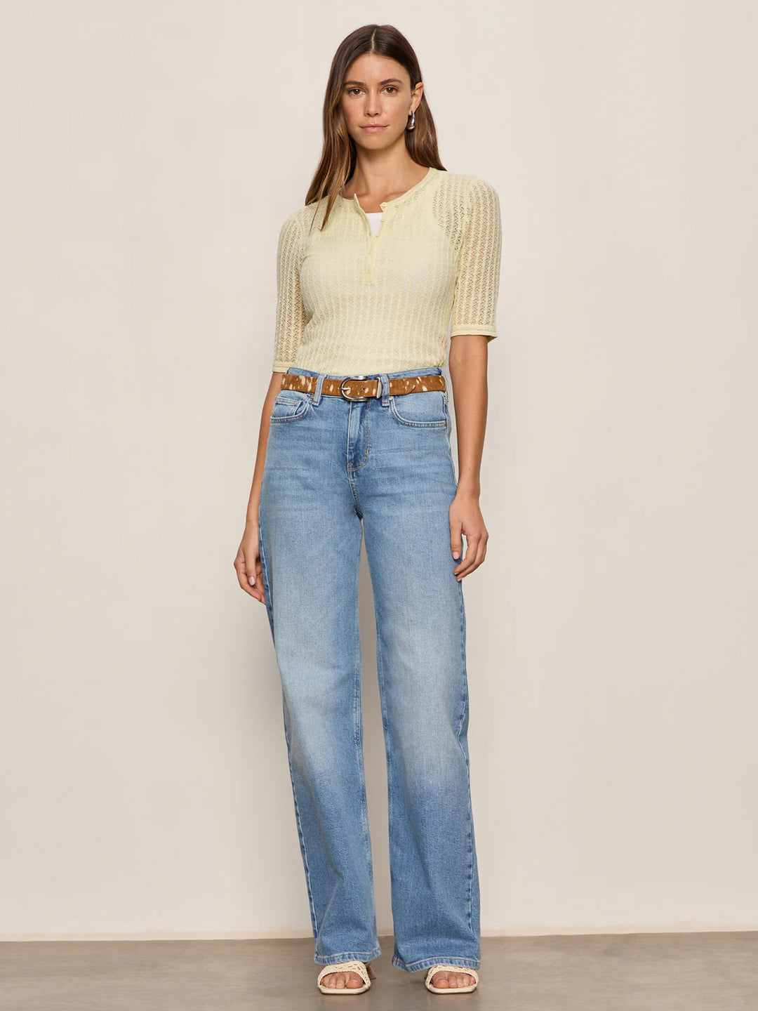 GOING PLACES POINTELLE SWEATER (LEMON DROP) - SANCTUARY