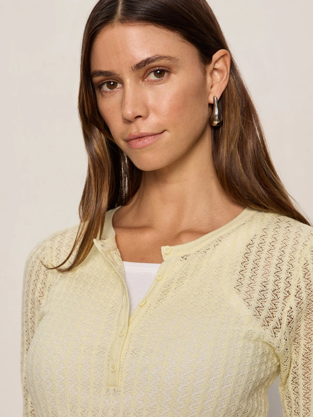 GOING PLACES POINTELLE SWEATER (LEMON DROP) - SANCTUARY