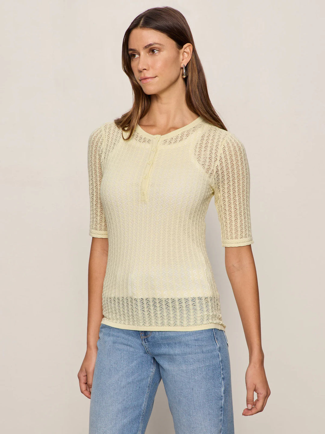 GOING PLACES POINTELLE SWEATER (LEMON DROP) - SANCTUARY
