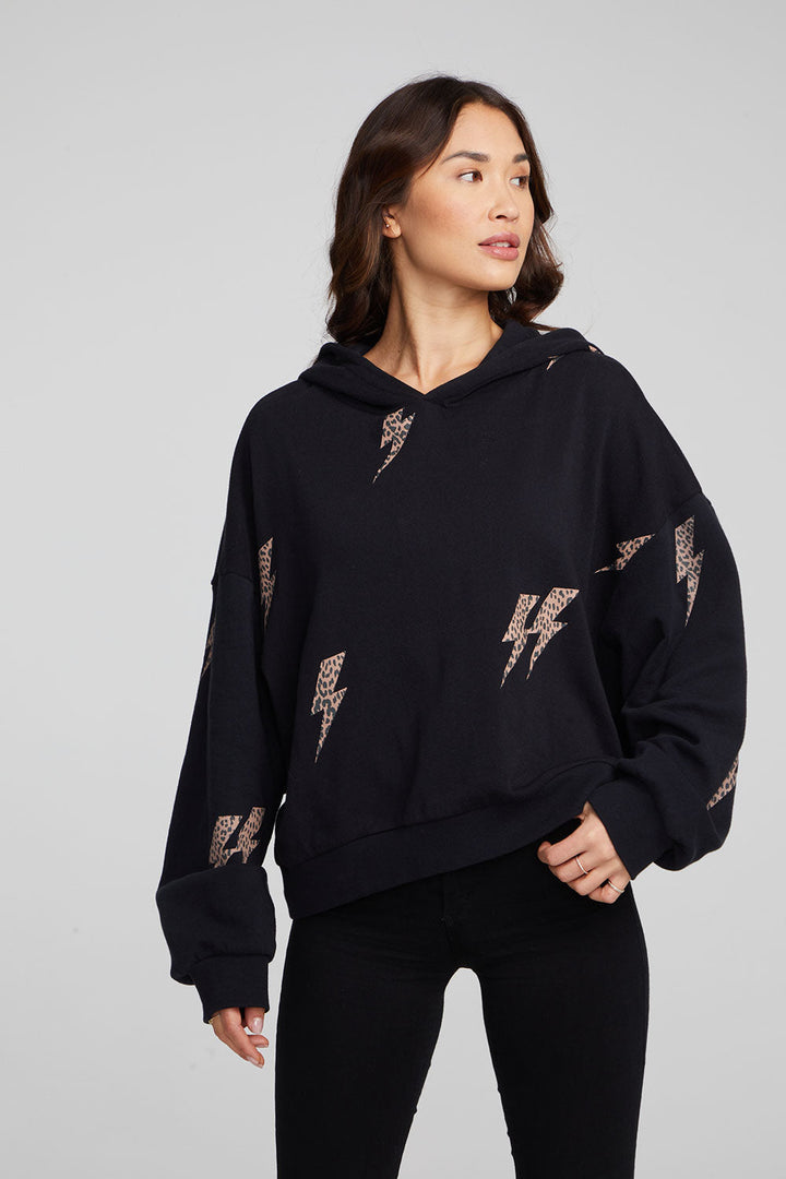 LEOPARD BOLTS HOODIE -  CHASER