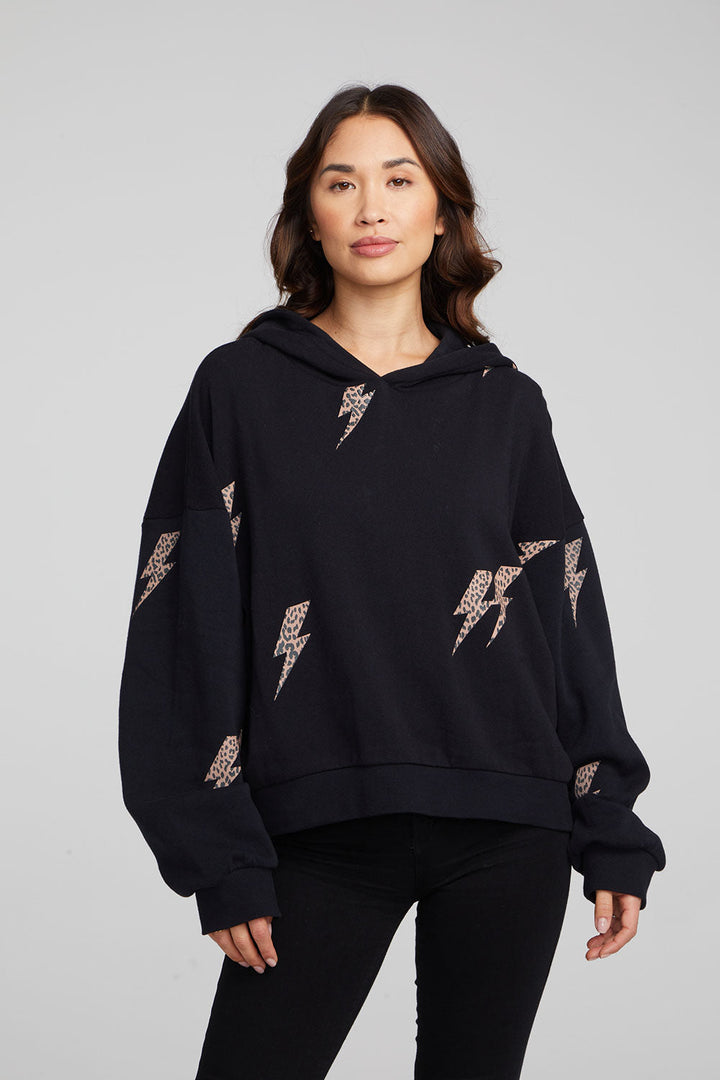 LEOPARD BOLTS HOODIE -  CHASER