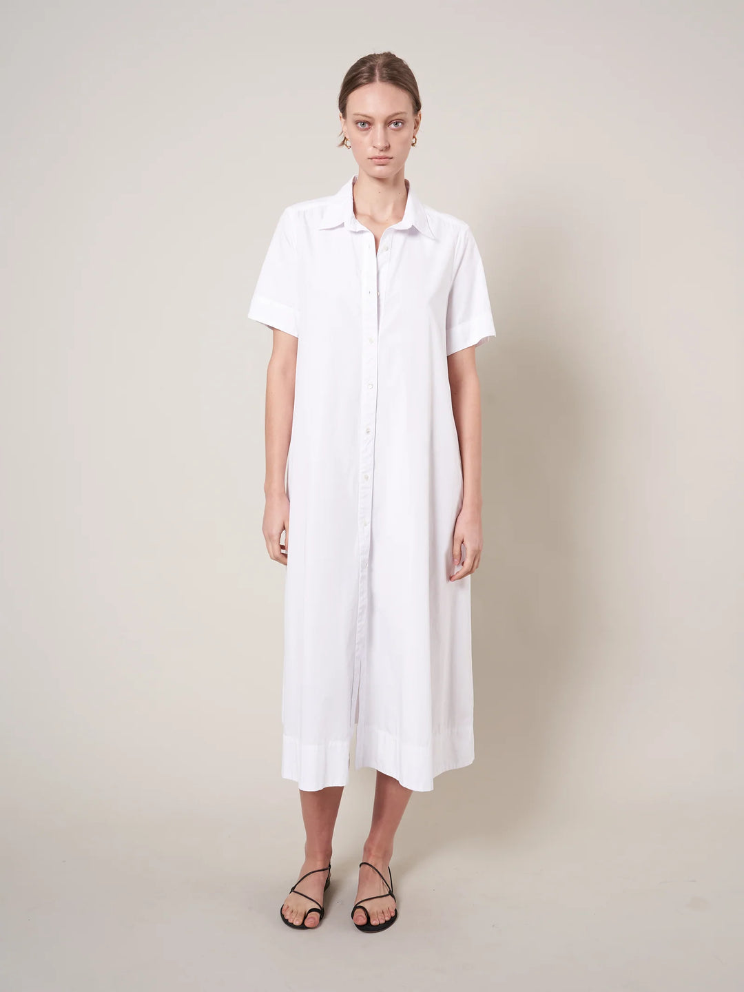 MARION CRISP POPLIN DRESS (WHITE) - WYETH