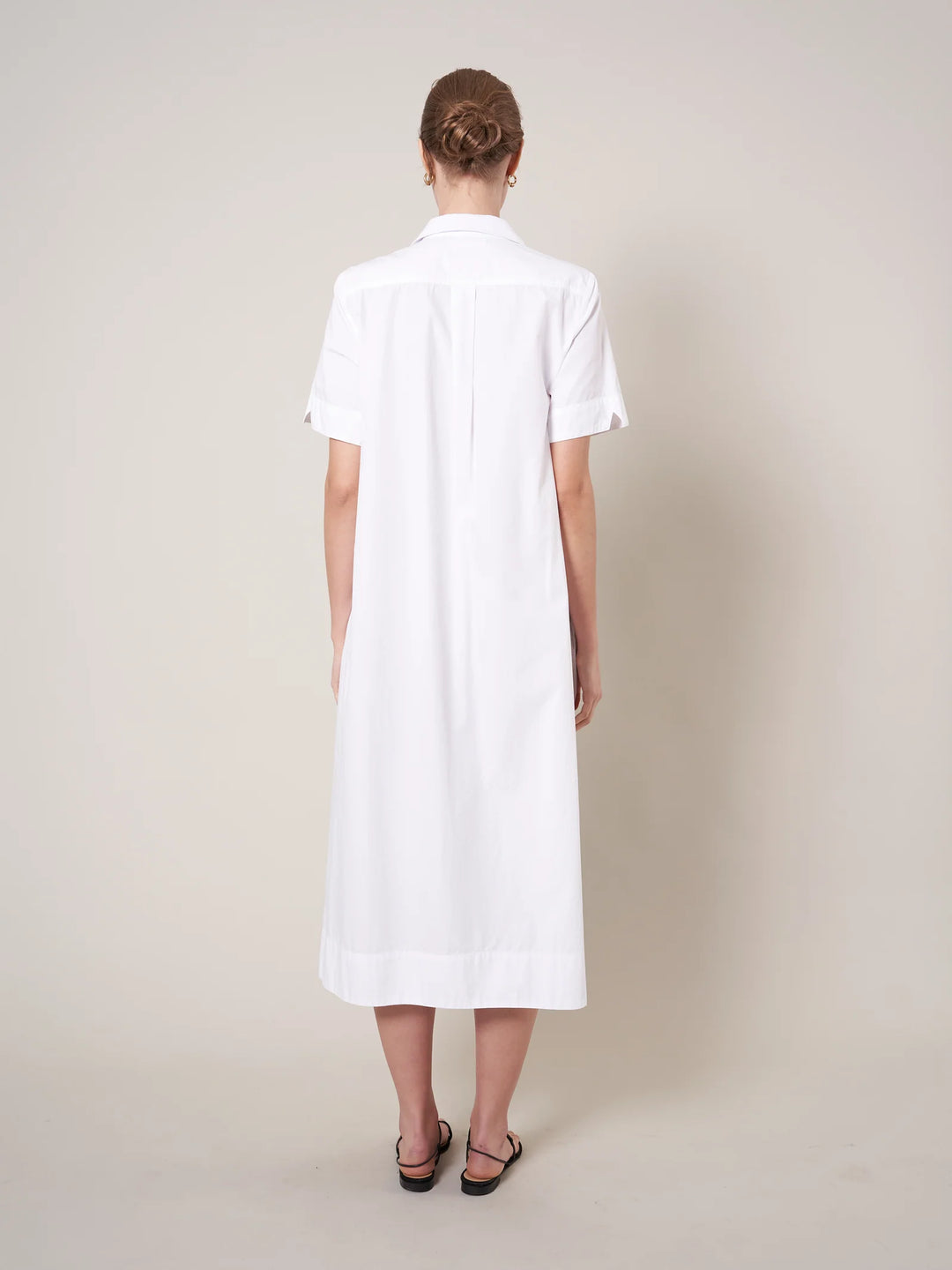 MARION CRISP POPLIN DRESS (WHITE) - WYETH