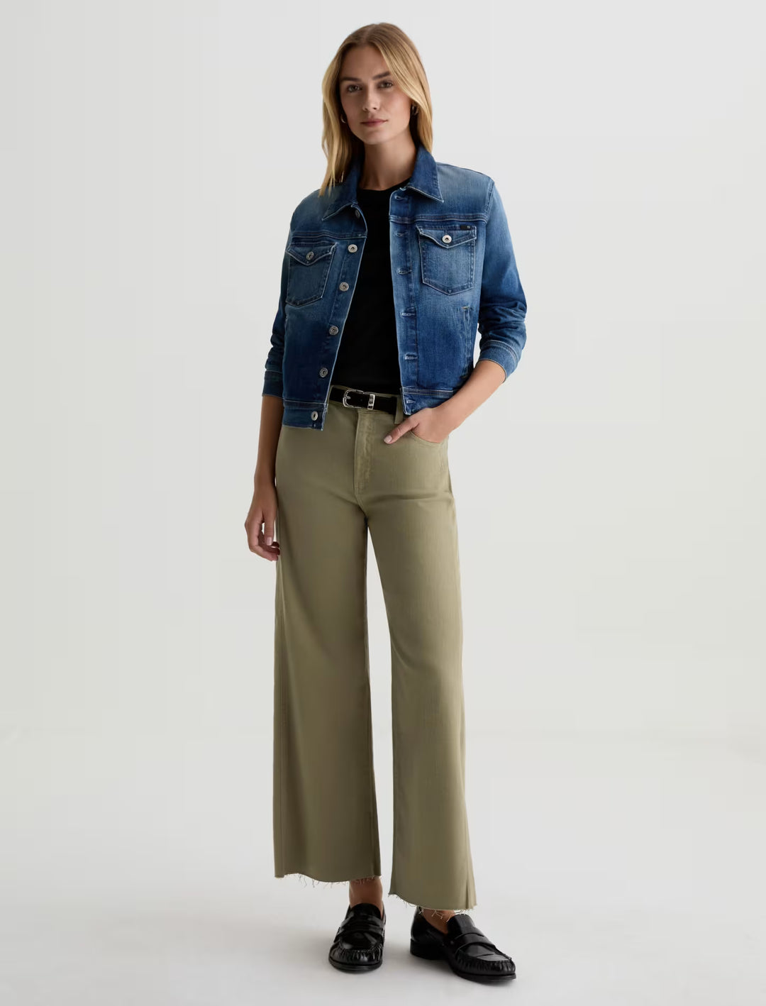 SAIGE WIDE LEG CROP (DUSTY SAGE) - A.G.