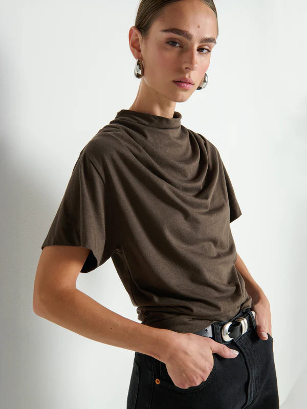 DARYL COWLNECK TEE (ESPRESSO) - NATION