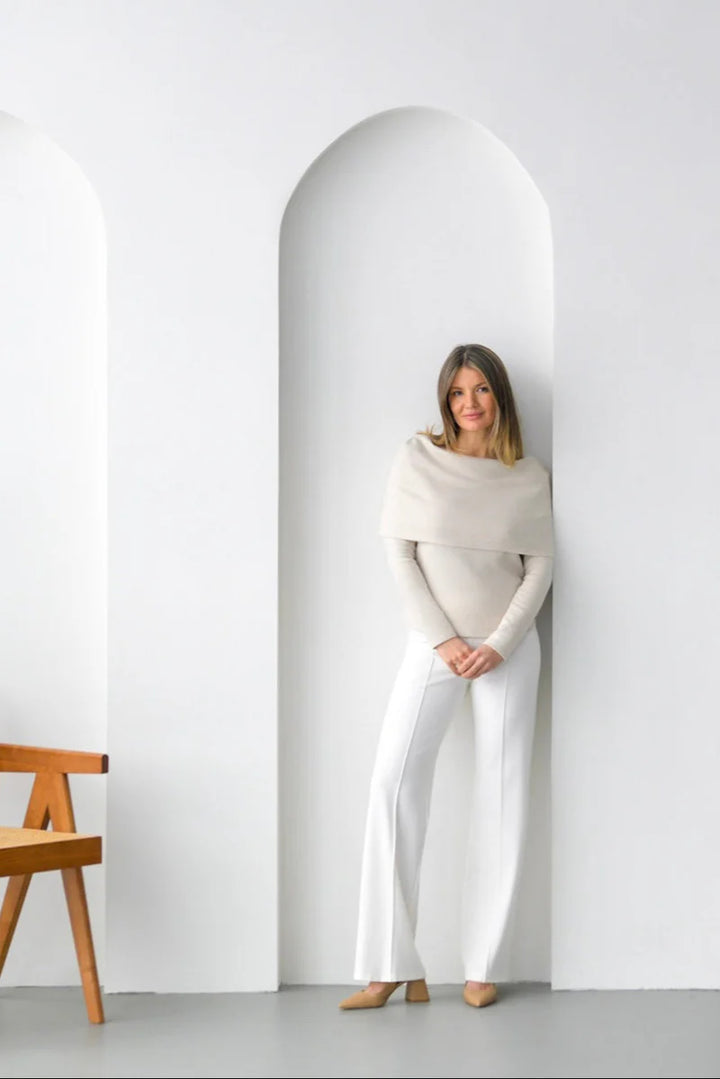WIDE LEG SLIP ON PANT (WINTER WHITE) - BRENDA BEDDOME