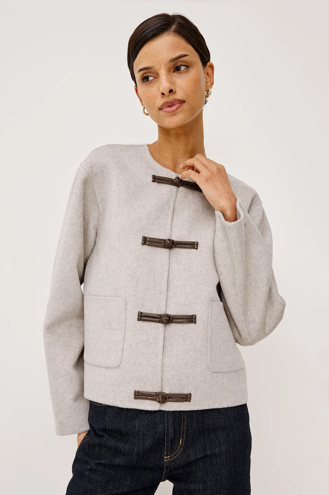 DEIDRE WOOL BLEND JACKET (HEATHER OAT) - RAILS