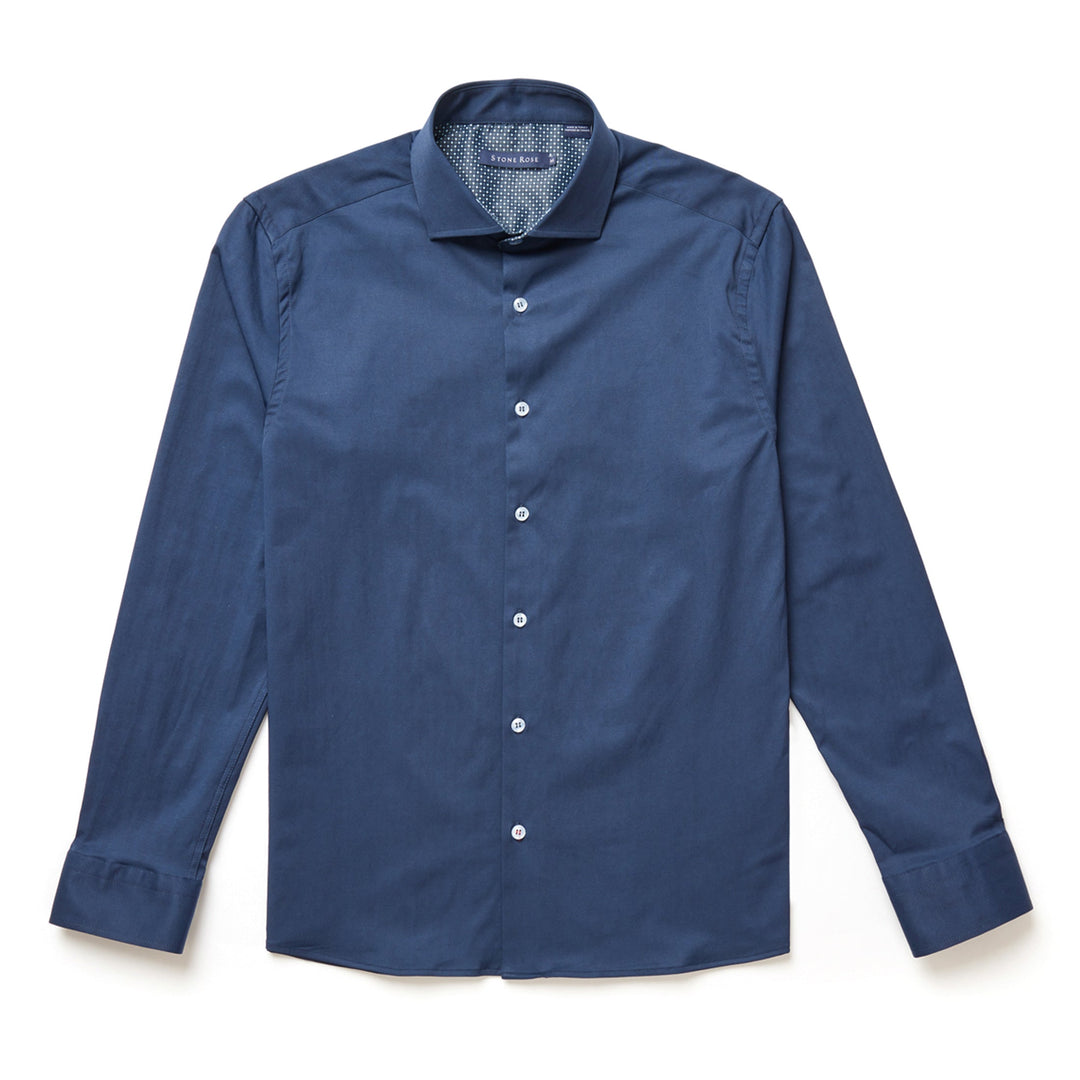 DRY TOUCH PERFORMANCE SHIRT (NAVY)  - STONE ROSE