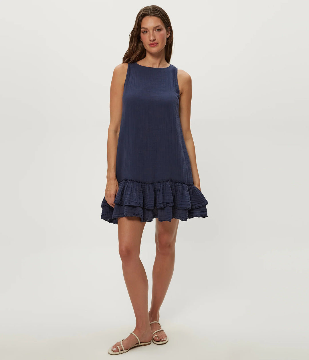 DHALIAH RUFFLE MINI DRESS (NOCTURNAL) - MICHAEL STARS