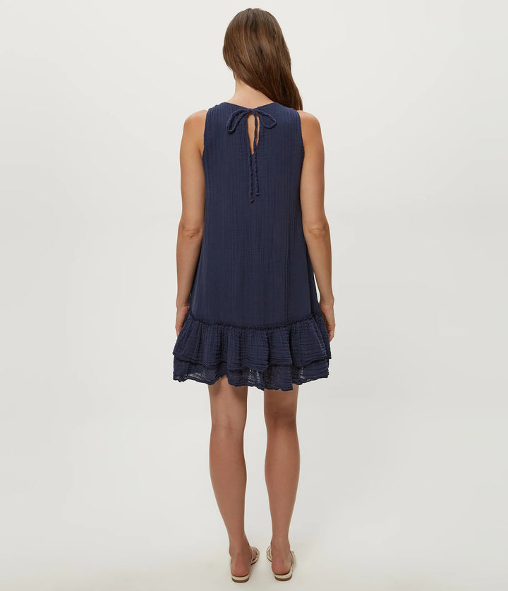 DHALIAH RUFFLE MINI DRESS (NOCTURNAL) - MICHAEL STARS