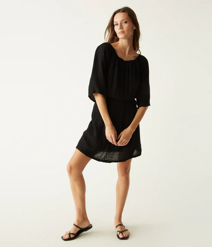 FERNANDA GAUZE CONVERTIBLE DRESS (BLACK) - MICHAEL STARS