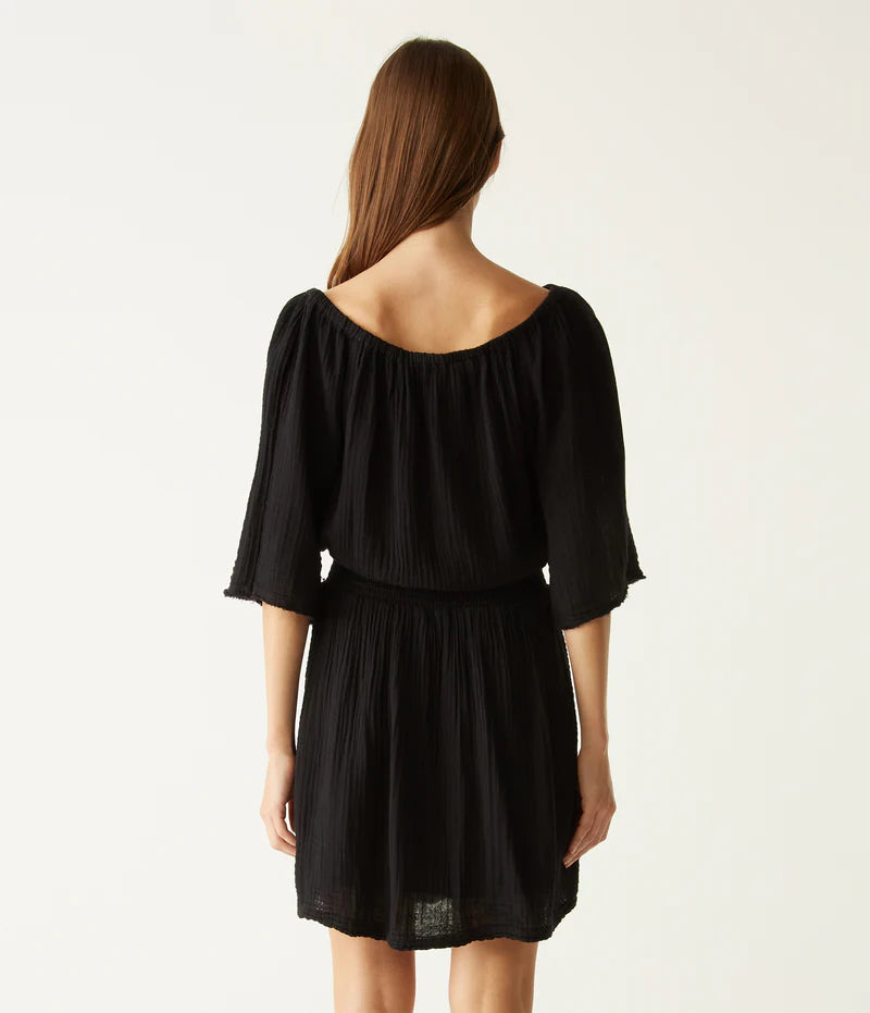 FERNANDA GAUZE CONVERTIBLE DRESS (BLACK) - MICHAEL STARS
