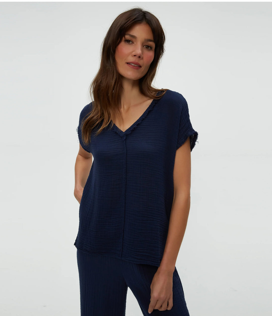 DRAYA V-NECK TOP (NOCTURNAL) - MICHAEL STARS