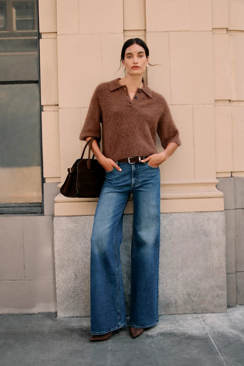 VIVIAN MID RISE WIDE LEG PANT (BLUE DEPTHS) - PISTOLA