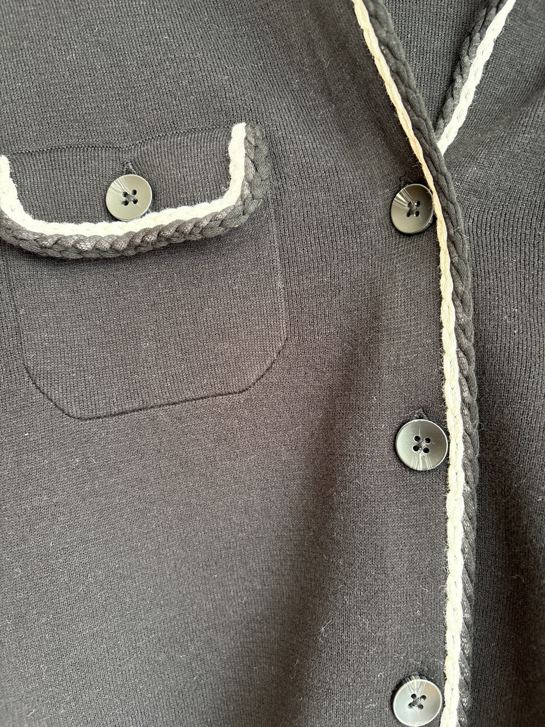 COTTON BLEND CARDIGAN (BLACK) - REPEAT