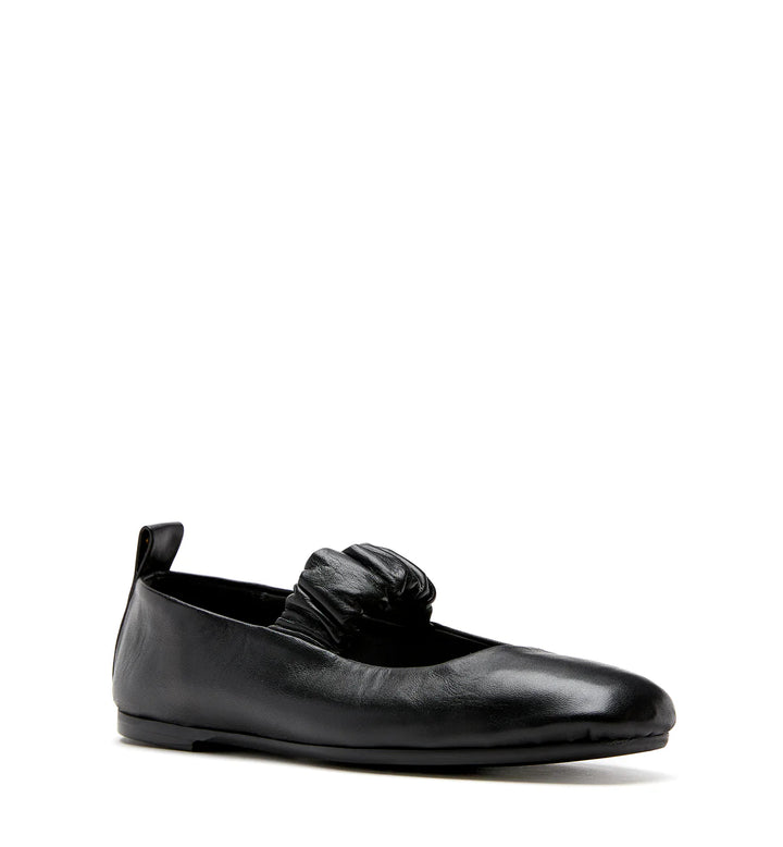 GRACIE SHEARLING-LINED MARY JANE FLATS (BLACK) - LA CANADIENNE