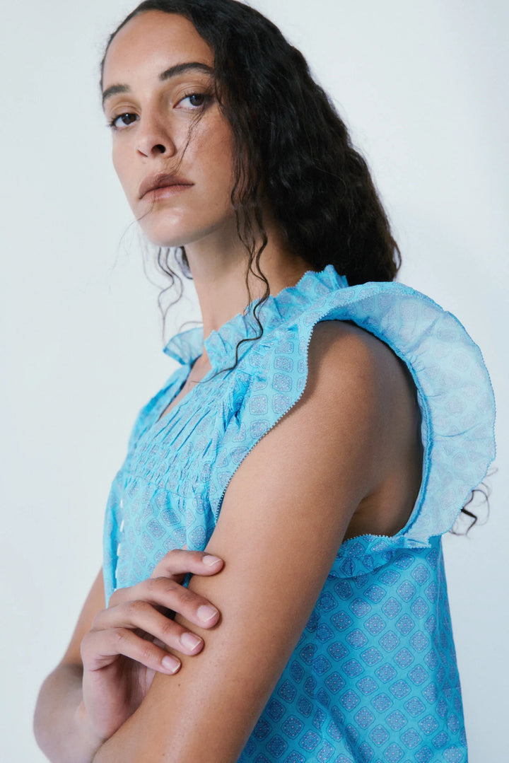 EMMA SMOCKED FRILL BLOUSE - MELISSA NEPTON