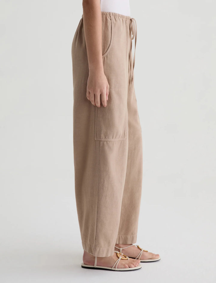 NINA PULL-ON WIDE LEG (TAUPE) - A.G. DENIM
