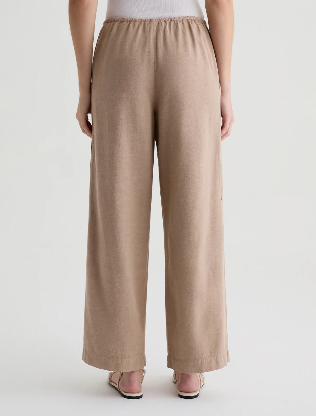NINA PULL-ON WIDE LEG (TAUPE) - A.G. DENIM