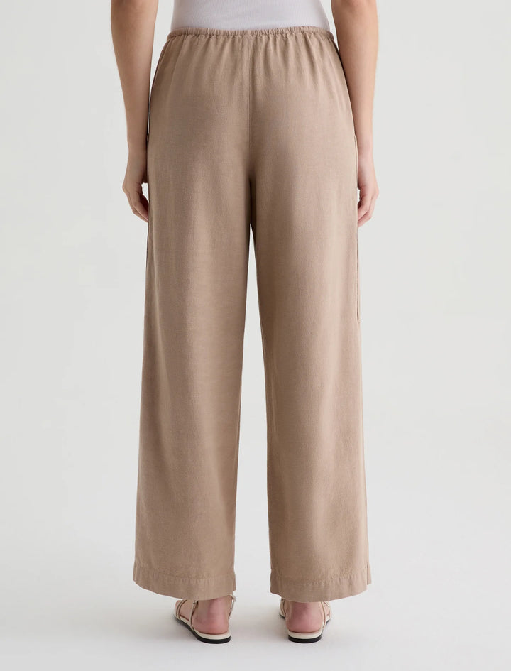 NINA PULL-ON WIDE LEG (TAUPE) - A.G. DENIM