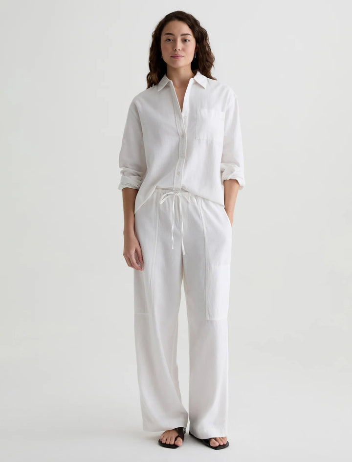 NINA PULL-ON WIDE LEG (WHITE) - A.G. DENIM