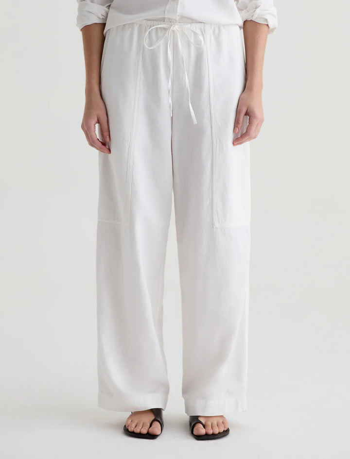 NINA PULL-ON WIDE LEG (WHITE) - A.G. DENIM