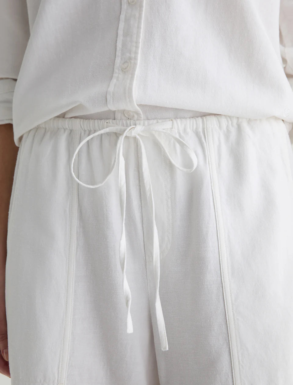 NINA PULL-ON WIDE LEG (WHITE) - A.G. DENIM