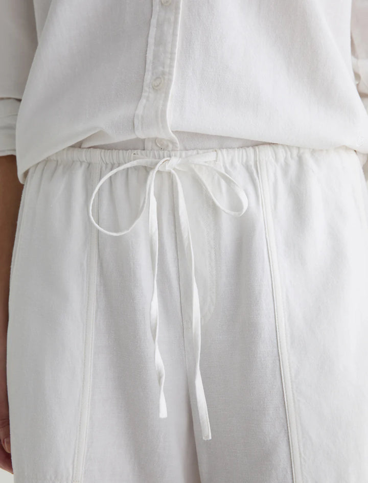 NINA PULL-ON WIDE LEG (WHITE) - A.G. DENIM
