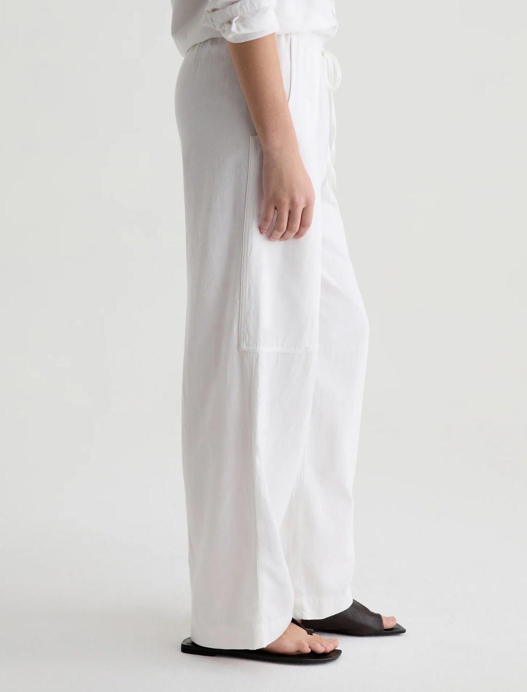 NINA PULL-ON WIDE LEG (WHITE) - A.G. DENIM