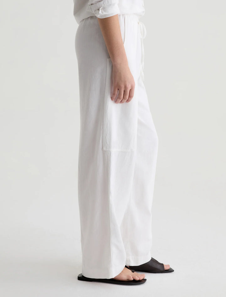 NINA PULL-ON WIDE LEG (WHITE) - A.G. DENIM