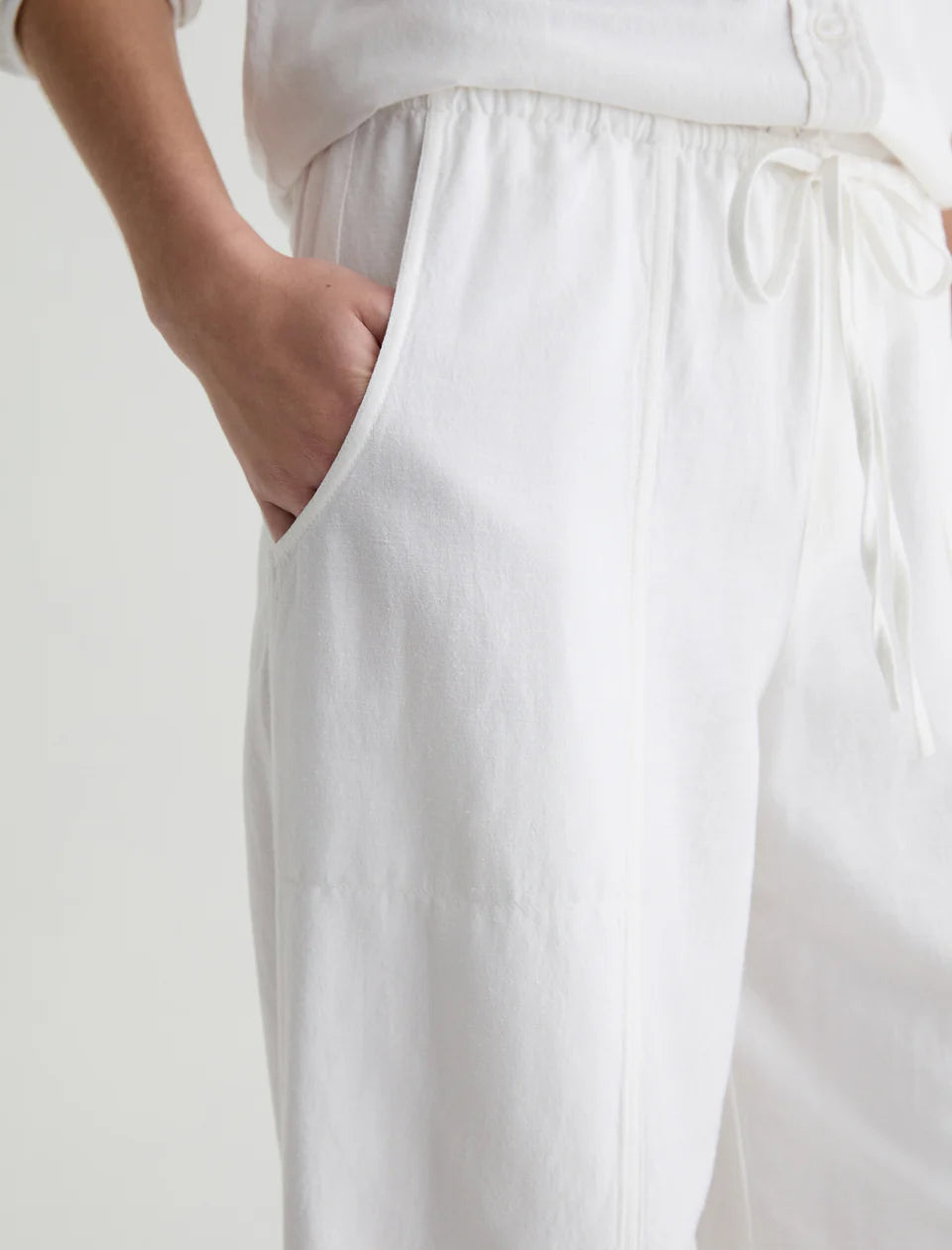 NINA PULL-ON WIDE LEG (WHITE) - A.G. DENIM