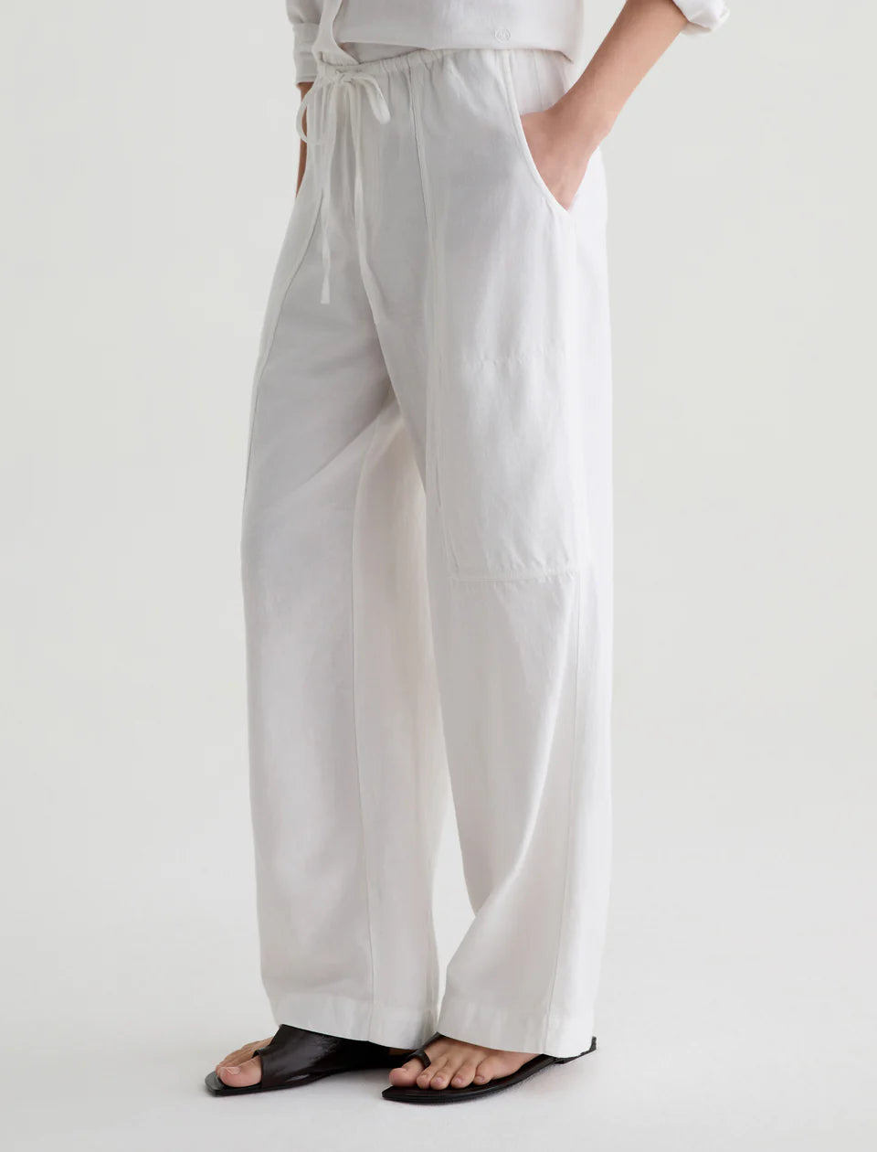 NINA PULL-ON WIDE LEG (WHITE) - A.G. DENIM